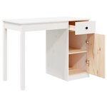 vidaXL Bureau Blanc 100x50x75 cm Bois massif de pin