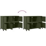 vidaXL Buffet vert olive 100 5x39x72 cm acier