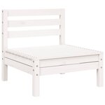 vidaXL Canapé de jardin 3 places blanc bois de pin massif