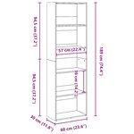 vidaXL Bibliothèque chêne fumé 60x30x189 cm bois d'ingénierie