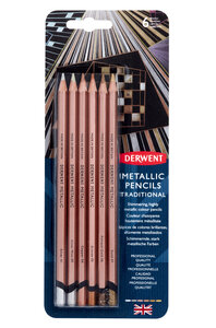 Crayons de couleur Derwent Metallic x6 traditionnelles