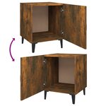 vidaXL Tables de chevet 2 Pièces Chêne fumé Bois d'ingénierie