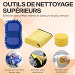 ACROPAQ Kit Nettoyage Voiture - 25 Pièces  Boîte à outils de 8 litres  Kit nettoyage voiture interieur  Entretien des pneus