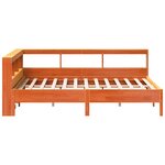vidaXL Lit bibliothèque sans matelas cire marron 120x190cm pin massif