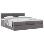 VidaXL Cadre de lit ottoman avec matelas gris 160x200 cm similicuir