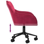 vidaXL Chaise pivotante de bureau Rouge bordeaux Velours