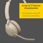 Jabra evolve2 65 casque pc sans fil - casque mono ecouteurs certifié uc avec annulation du bruit et batterie longue durée - adap