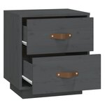  vidaXL Tables de chevet 2 Pièces Gris 40x34x45 cm Bois de pin massif
