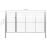 Vidaxl portillon acier 350 x 175 cm argenté