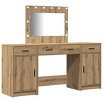 vidaXL Table de Toilette avec tiroir 3 Pièces Marron Bois d'ingénierie