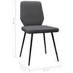 vidaXL Chaises à manger lot de 2 gris foncé tissu