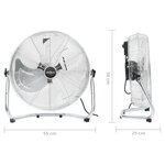 vidaXL Ventilateur de sol 3 vitesses 55 cm 100 W