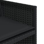 vidaXL Ensemble à manger de jardin 13 Pièces coussins noir résine tressée