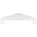 vidaXL Toile de toit de belvédère 2 niveaux 310 g/m² 3x3 m Blanc