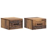 vidaXL Cabinet de chevet mural 2 Pièces Bois ancien 34 5 x 33 x 20 cm
