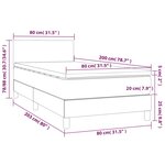vidaXL Sommier à lattes de lit avec matelas et LED Noir 80x200cm Tissu