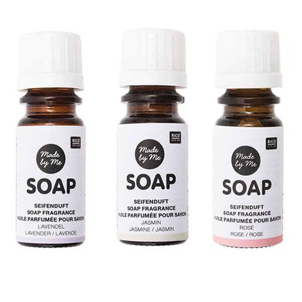 3 huiles parfumées 10 ml pour savon - lavande  jasmin  rose