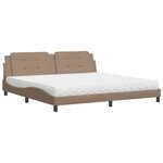 vidaXL Lit avec matelas cappuccino 200x200 cm similicuir