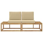 vidaXL Canapé d'extérieur en bout 2 Pièce Blanc Bois d'Acacia Massif