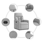 vidaXL Fauteuil inclinable gris nuage tissu