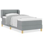 vidaXL Lit à Ressorts avec Matelas Crème 90x200 cm Tissu Gris clair