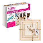 Coffret pyrogravure + 3 plateaux bois carrés à décorer