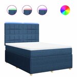 vidaXL Sommier à lattes de lit avec matelas Bleu 140x200 cm Tissu