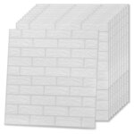 Vidaxl papier peint 3d autoadhésif briques 20 pièces blanc