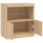 vidaXL Buffet avec lumières LED chêne sonoma 60x37x67 cm