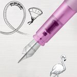 PARKER VECTOR XL Stylo plume  laque lilas métallisée sur laiton  plume moyenne  encre bleue  Coffret cadeau