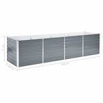 vidaXL Lit surélevé de jardin Acier galvanisé 320x80x77 cm Gris