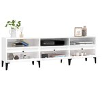 vidaXL Meuble TV blanc brillant 150x30x44 5 cm bois d'ingénierie