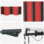 vidaXL Store Rétractable Automatique avec LED Orange et Marron 400x300 cm