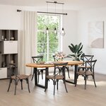 vidaXL Table à manger 220x100x74 cm bois de chêne massif ovale