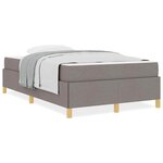 vidaXL Lit à ressorts avec matelas Taupe et blanc 120 x 190 cm tissu