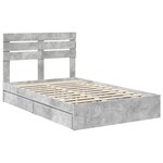 vidaXL Lit de Rangement Gris béton 135 x 190 cm Bois d'ingénierie