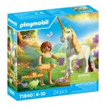 71840 Licorne Fleur d'arc-en-ciel avec fée