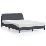 vidaXL Cadre de lit avec tête de lit Gris foncé 140x190 cm Velours