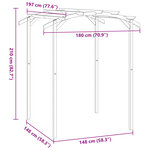 vidaXL Pergola de jardin 180x197x210 cm Bois de pin imprégné