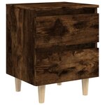 vidaXL Tables de chevet et pieds en bois 2 Pièces Chêne fumé 40x35x50 cm