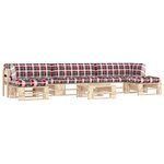 vidaXL Salon de jardin palette 6Pièces avec coussins bois de pin imprégné