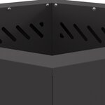 vidaXL Foyer sans fumée hexagonal noir 48x48x51 cm en acier