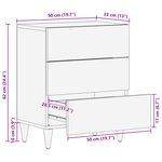 vidaXL Table de chevet avec tiroir Marron clair 50 x 33 x 60 cm