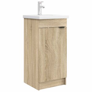 vidaXL Meuble de salle de bain avec évier Chêne Sonoma