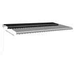 vidaXL Auvent manuel rétractable avec LED 6x3 5 m Anthracite