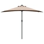 vidaXL Parasol de jardin Taupe 294 x 150 x 223 cm tissu