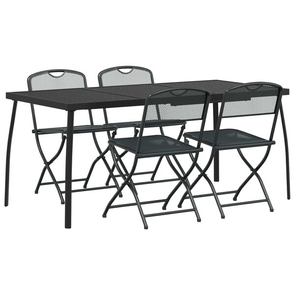 vidaXL Ensemble de meubles d'extérieur 5 pc Anthracite Fer et Acier
