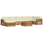 vidaXL Ensemble de canapés d'extérieur 8 pc Naturel et Crème