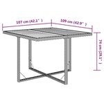 vidaXL Table de jardin Beige 109x107x74 cm Résine tressée bois massif