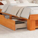 vidaXL Cadre de lit Marron cire 120 x 200 cm Bois massif en pin